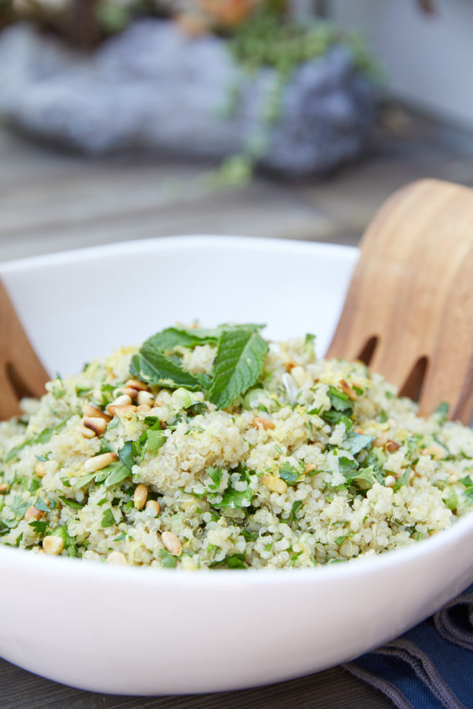Lemony Quinoa Salad with Garden Herbs and Pine Nuts | Meal and a Spiel